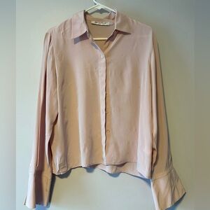 100% silk button up blouse